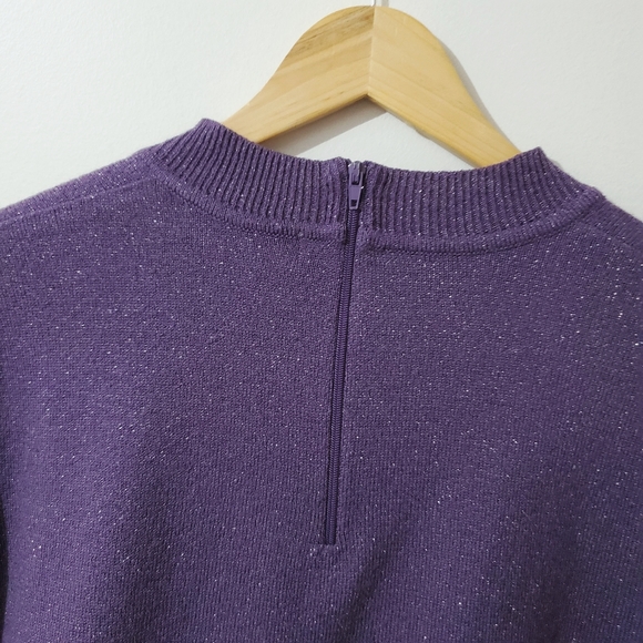 KORET Short Sleeve Knit Top Purple Size M - Picture 4 of 6